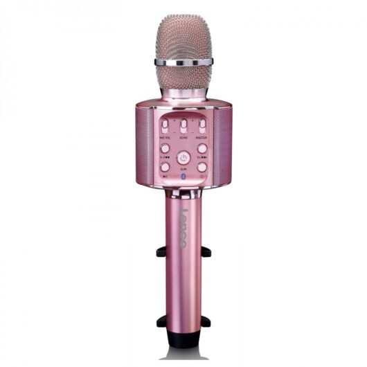 Lenco BMC-090PK Bluetooth Karaoke Microphone with Lights Pink
