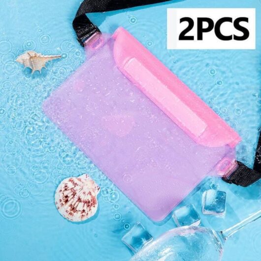 Waterproof Dry Bag (2 Pack) with Adjustable Straps for Cell Phone, Swimming, Rafting, Camping and Hiking (Pink)