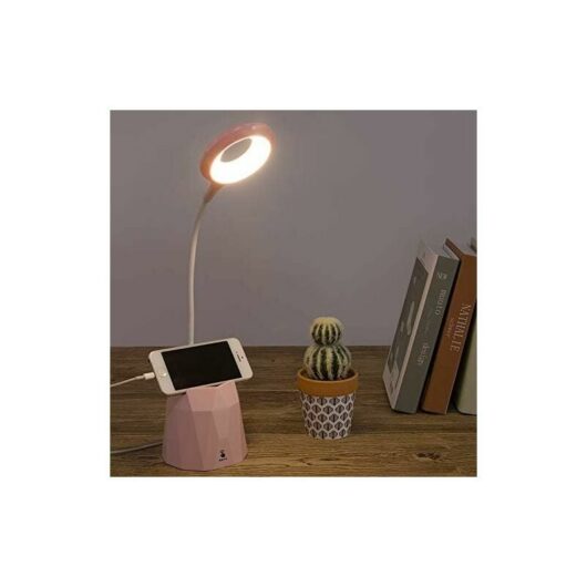 Desk Lamp, Dimmable Led Desk Lamp, Table Lamp to Protect Children's Eyes with 3 Lighting Modes (Pink)