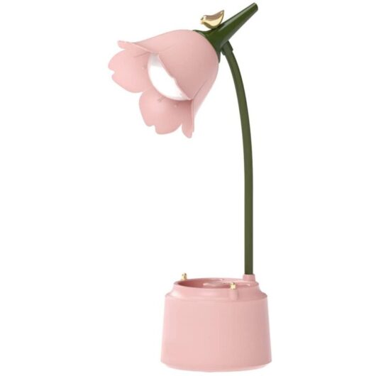 Tinor - led Desk Lamp for Kids, Flower Table Lamp, Reading Lamp with Adjustable Light and Touch Sensor (Pink)