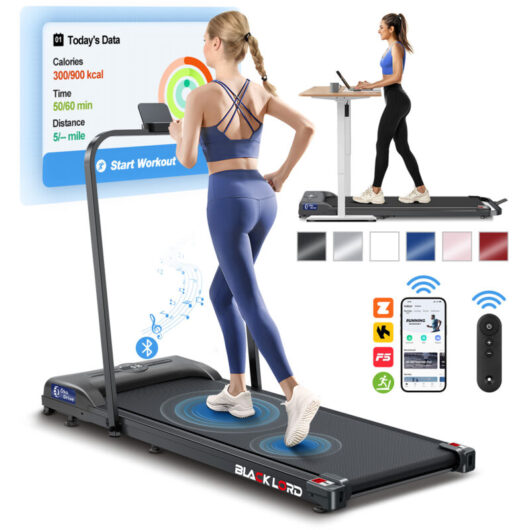 BLACK LORD Treadmill Electric Walking Pad Home Office Gym Fitness Foldable - Black