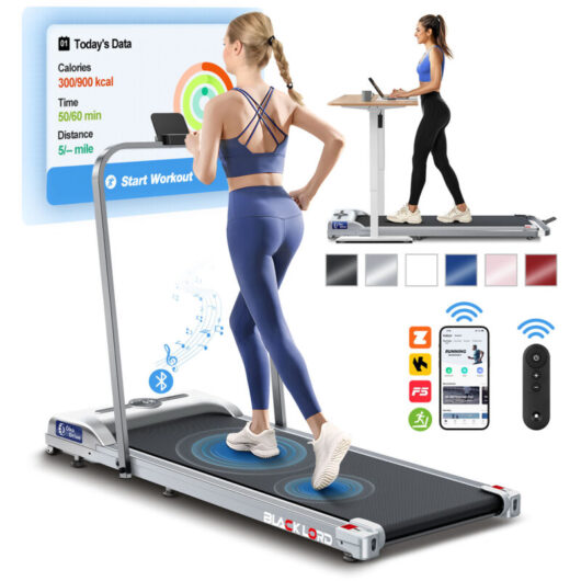 BLACK LORD Treadmill Electric Walking Pad Home Office Gym Fitness Foldable - Silver