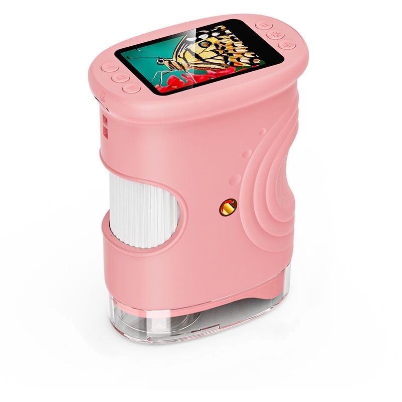 1000X Kids Mobile Phone Microscope Magnifier: Digital Pocket Microscope with 2.0" IPS Screen & 8 LED Light - Gift for 4-12 Year Olds - Mini