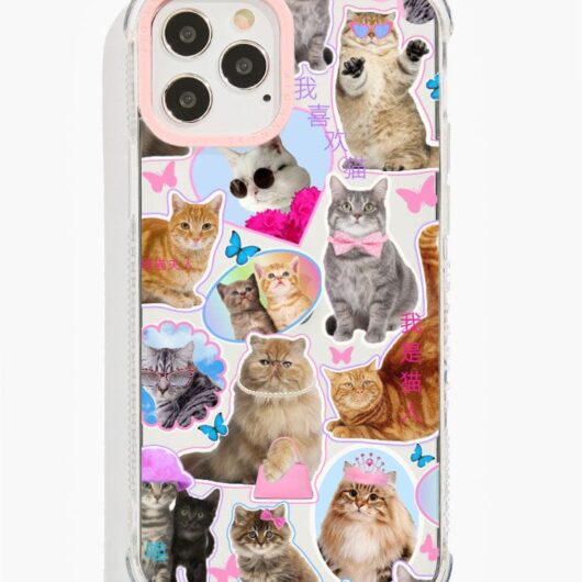 Cat Sticker Shock i Phone Case, i Phone 15 Case