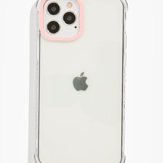 Minimal Clear & Pink Camera Hole Shock i Phone Case, i Phone 15 Pro Case