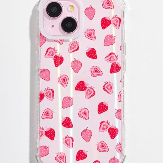 Ditsy Strawberries Shock i Phone Case, i Phone 14 Case